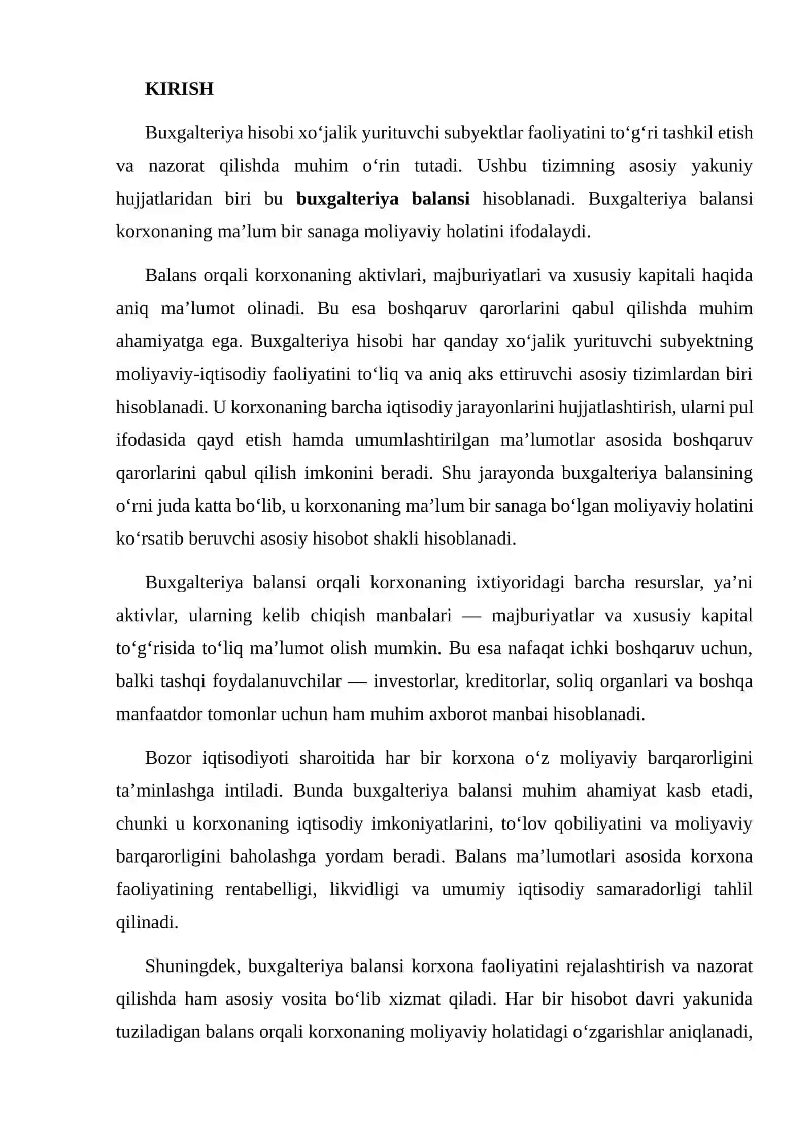 BUXGALTERIYA BALANSI: MAZMUNI VA TUZILISHI 2