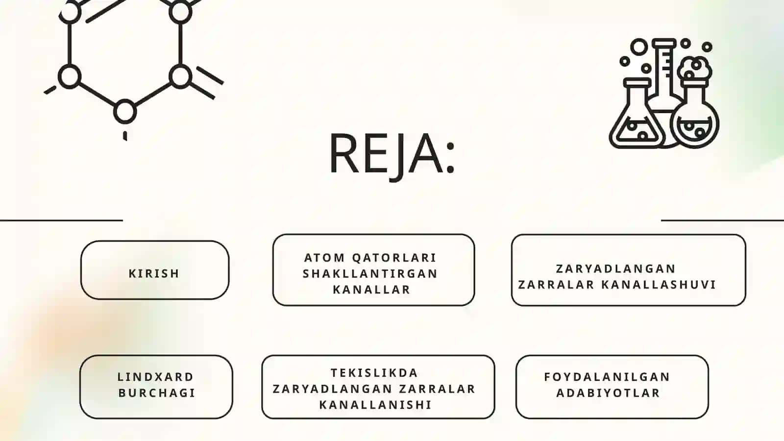 Zarralarning kanallashishi va elektronlarning kristallarda kanallashishi | Fizika prezentatsiya PPT 2
