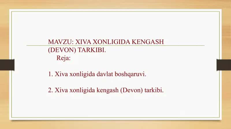 Xiva xonligi Davlat boshqaruvi 2