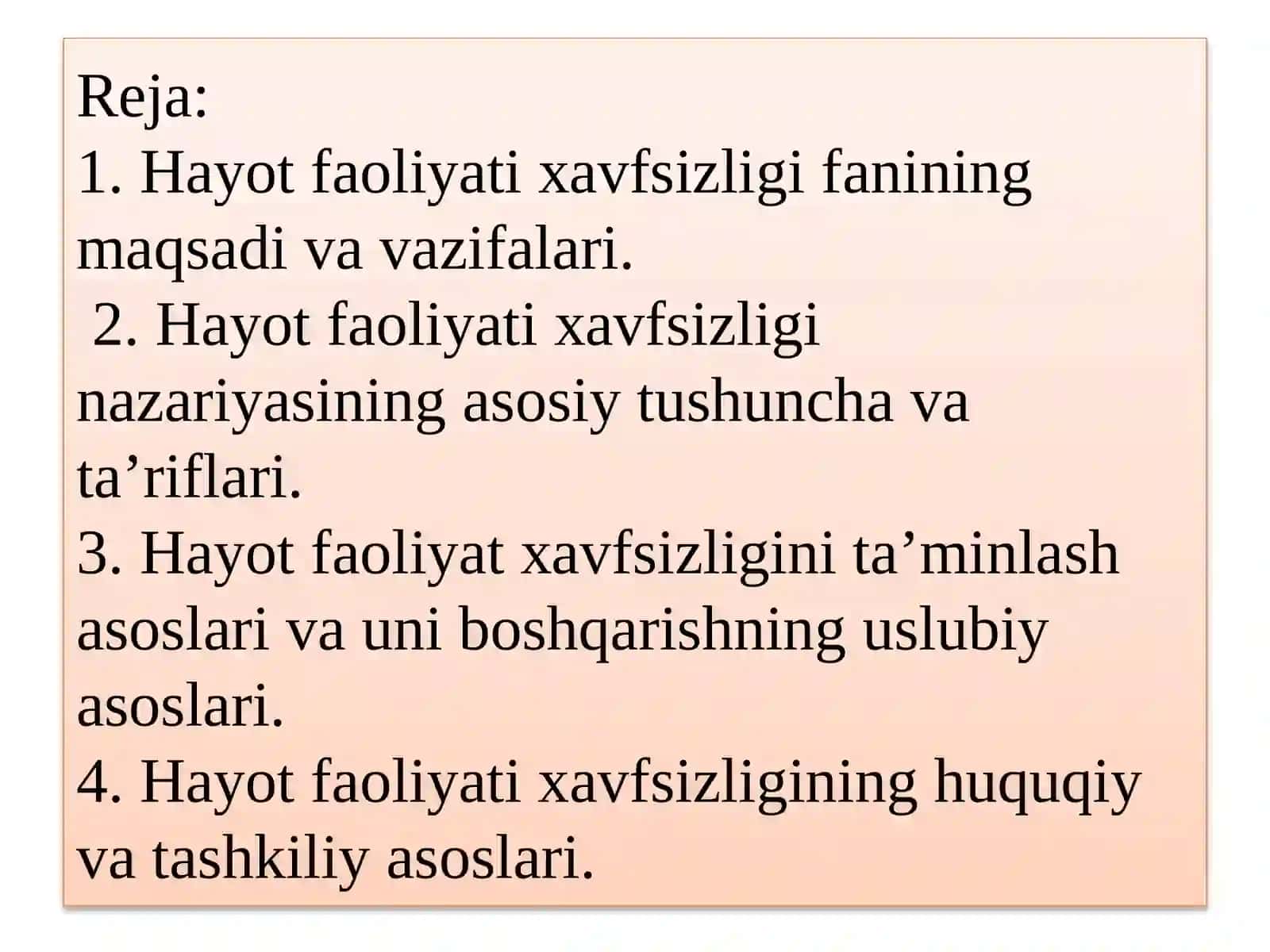 Hayotfaoliyatixavfsizligining mahsuloti 2