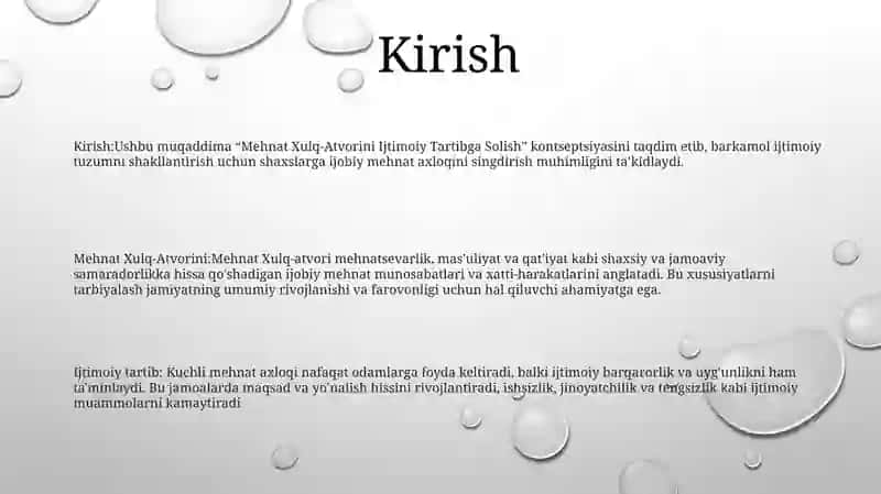 Mehnat Xulq-Atvorini Ijtimoiy Tartibga Solish 2
