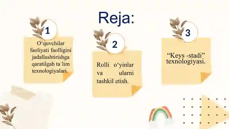 O‘quvchilar  faolligini jadallashtirish asosidagi ta’lim texnologiyalari 2