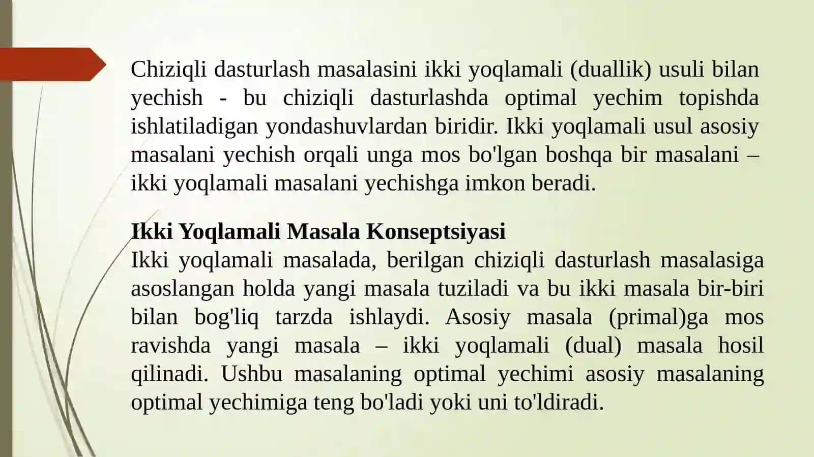 Ikki yoqlamali masalalar 2