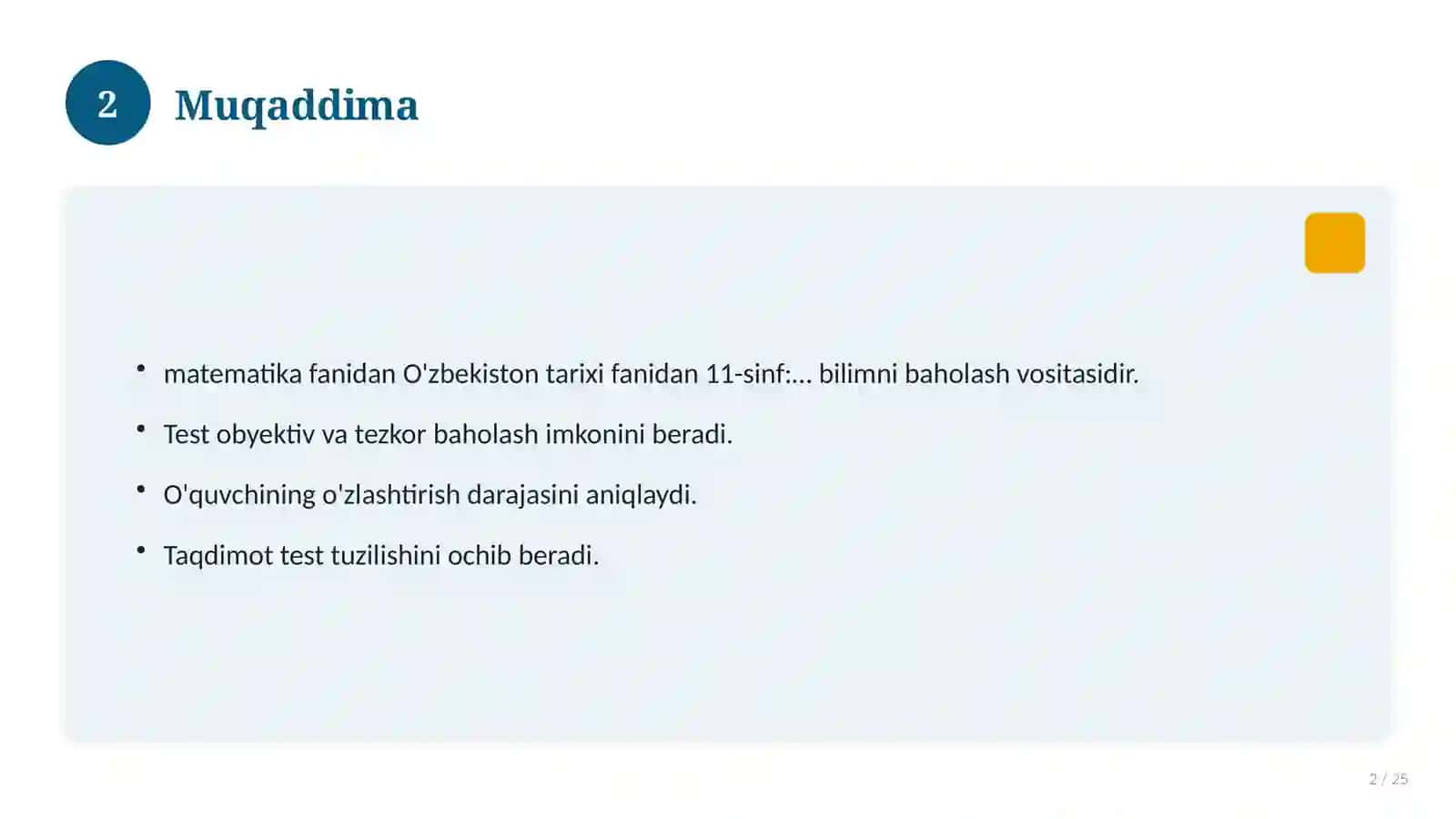 O'zbekiston tarixi fanidan 11-sinf: mavzulashtirilgan nazorat ishi va tahlil 2
