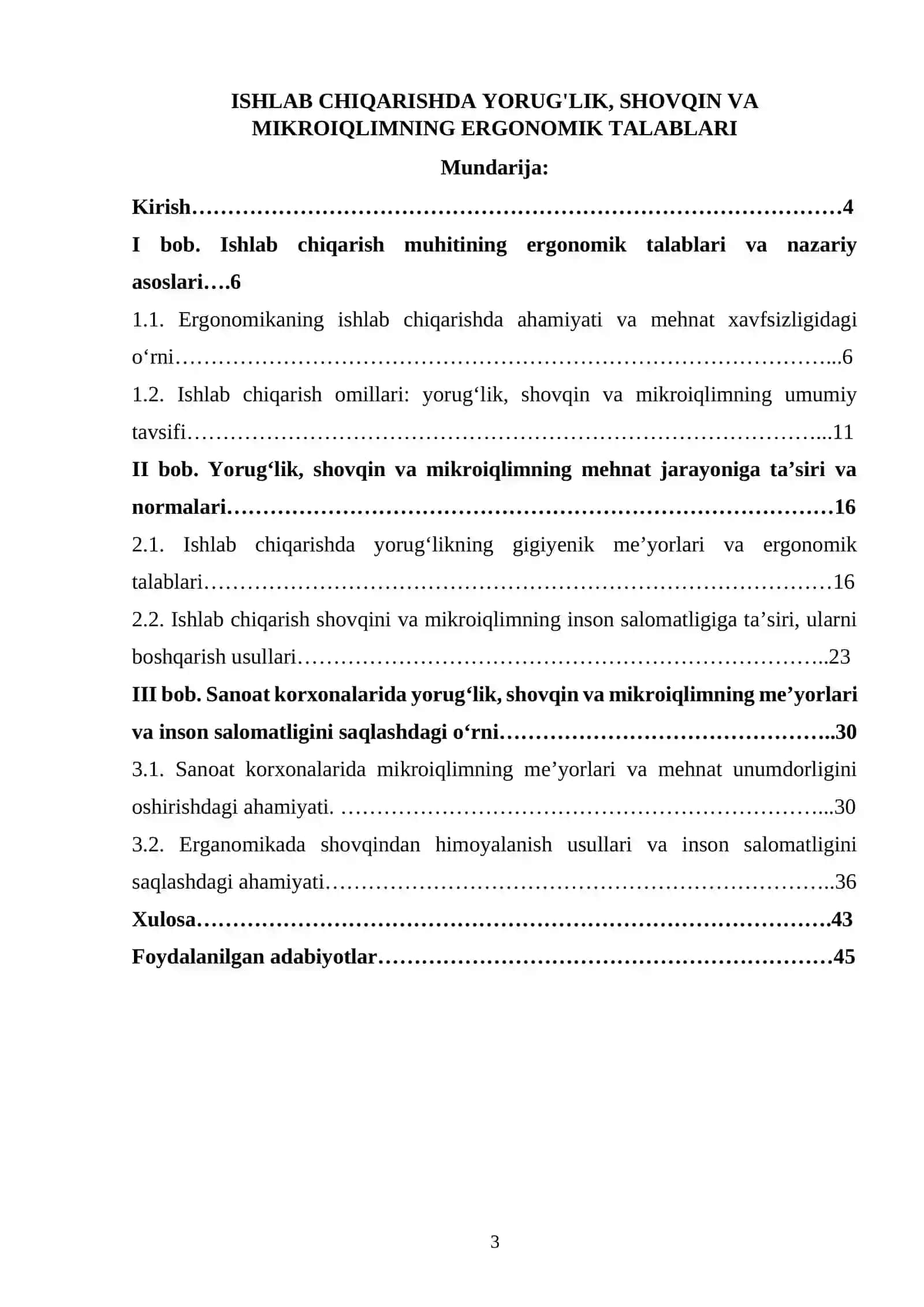 ISHLAB CHIQARISHDA YORUG'LIK, SHOVQIN VA MIKROIQLIMNING ERGONOMIK TALABLARI 2