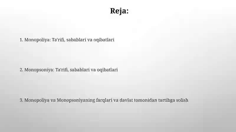 Monopoliya va monopsoniya 2