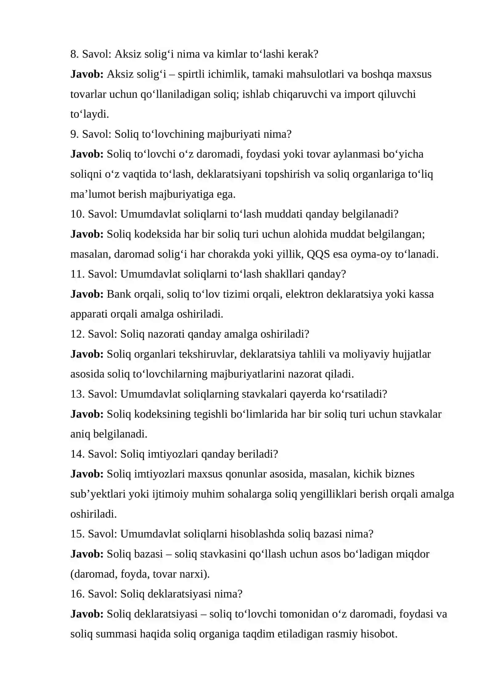 Umumdavlat soliqlarining amal qilish mexanizmi 2