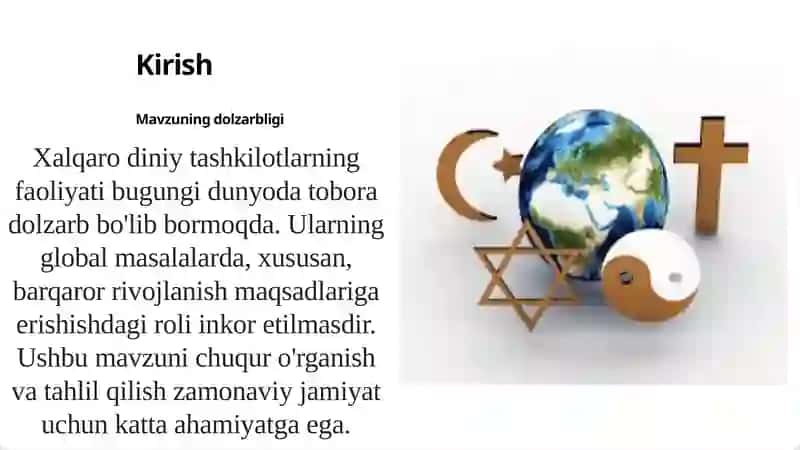 Xalqarodiniy tashkilotlar faoliyatining tarixi va ularning barqaror rivojlanish maqsadlariga erishishdagi ahamiyati 2