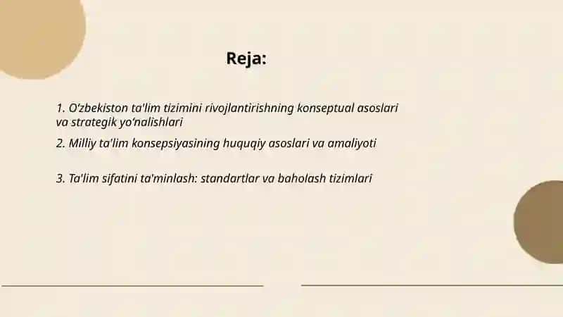 OʻZBEKISTON RESPUBLIKASI TA'LIM TIZIMINI RIVOJLANTIRISHDA KONSEPTUAL ASOSLAR 2