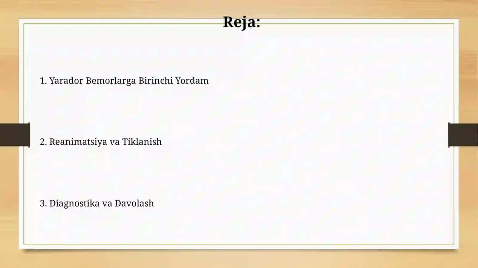 Shikastlangan bemorlarni parvarish qilish 2