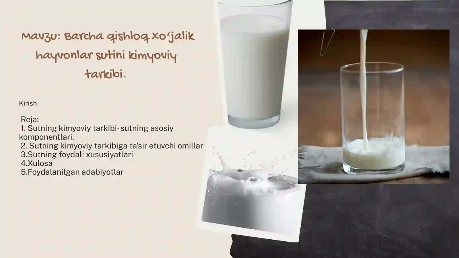 Barcha qishloq xo‘jalik hayvonlar sutini kimyoviy tarkibi 2