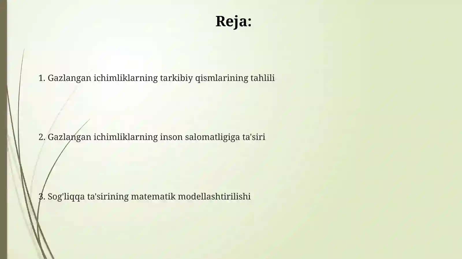 Gazli ichimliklarni inson salomatligiga ta'sirini o'rganish va matematik tahlil qilish 2
