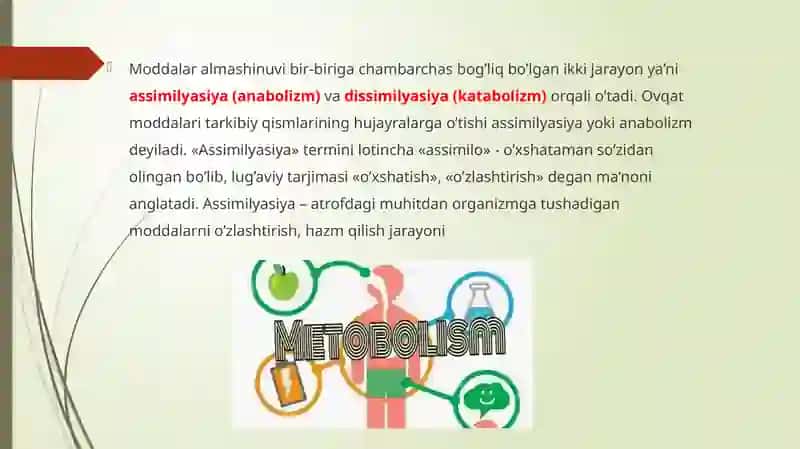 Energiya almashinuvinibg boshqarilishi 2