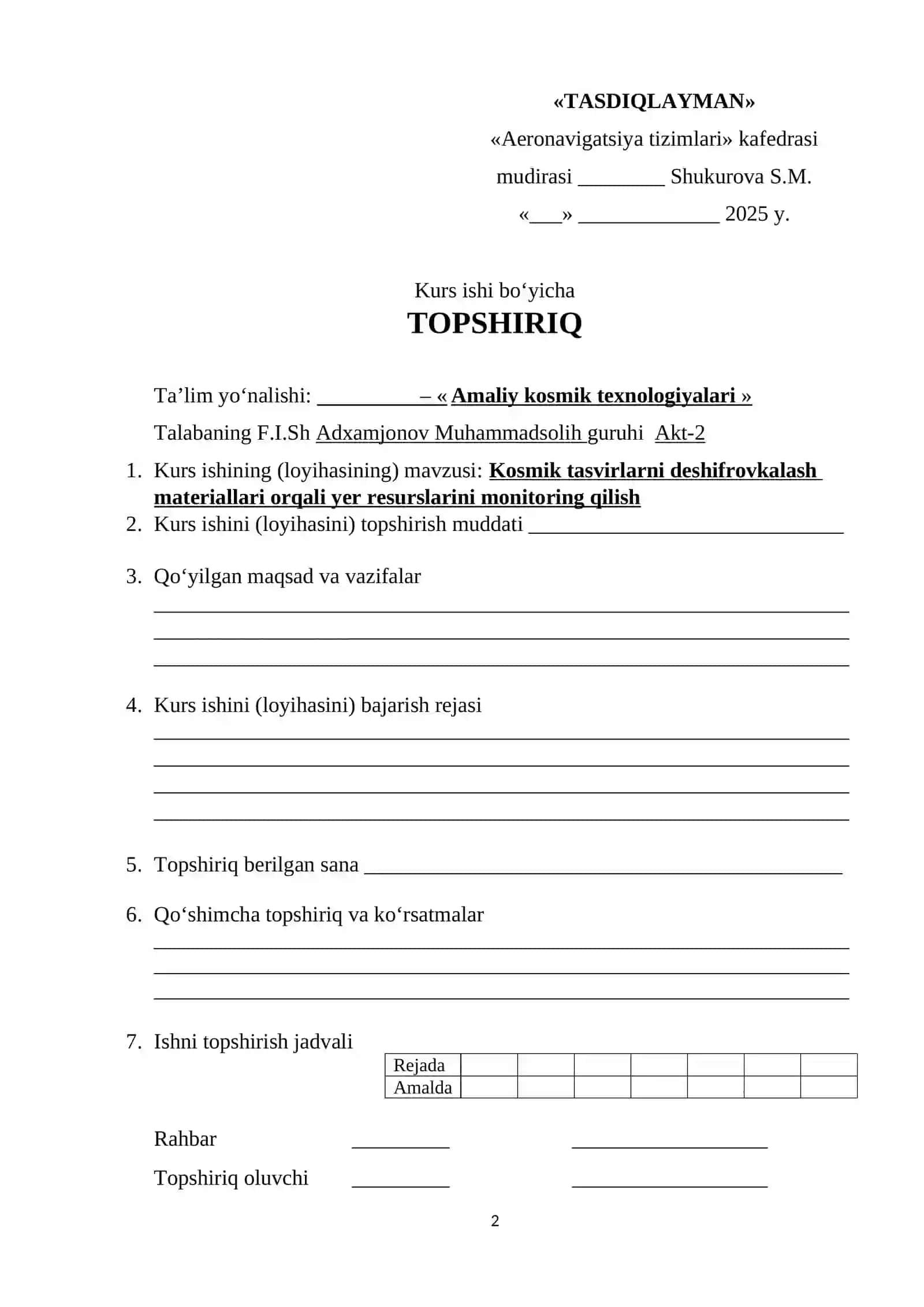 Kosmik tasvirlarni deshifrovkalash materiallari orqali yer resurslarini monitoring qilish 2