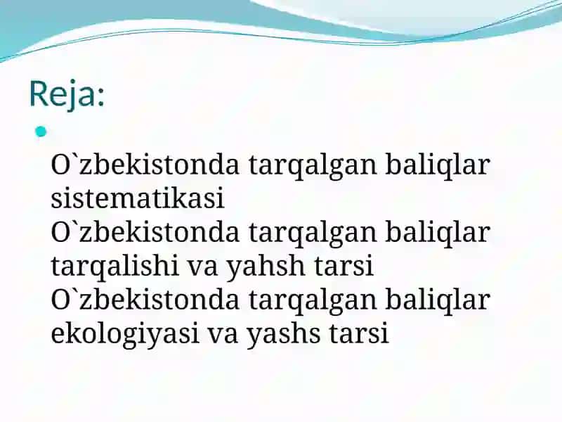O`zbekistondagi baliqlar ekologiyasi 2
