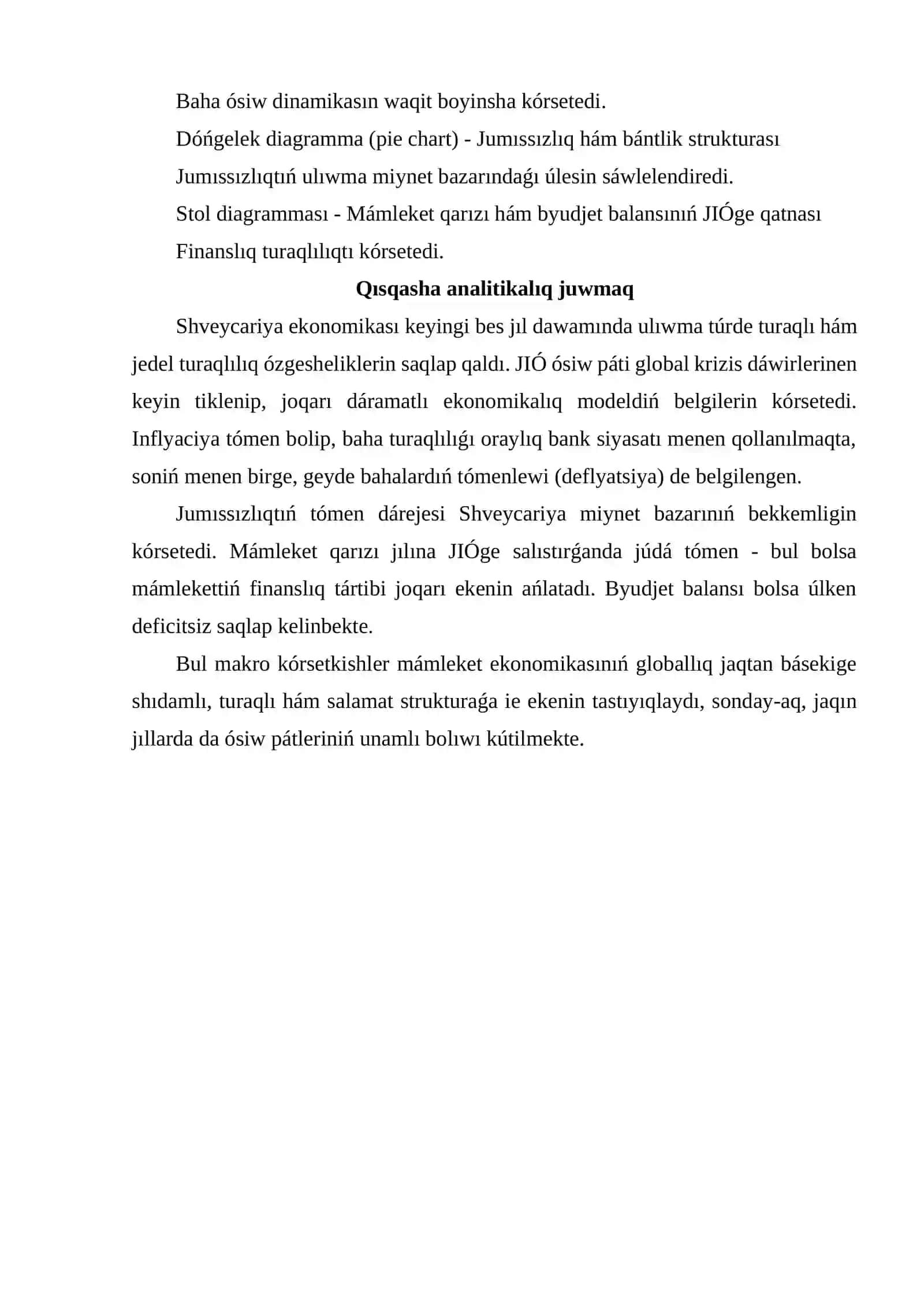 Milliy ekonomika hám makroekonomikalıq kórsetkishler onıń makroekonomikalıq ólshemleri. Shveycariya - Makroekonomikalıq kórsetkishler (2019-2023) 2