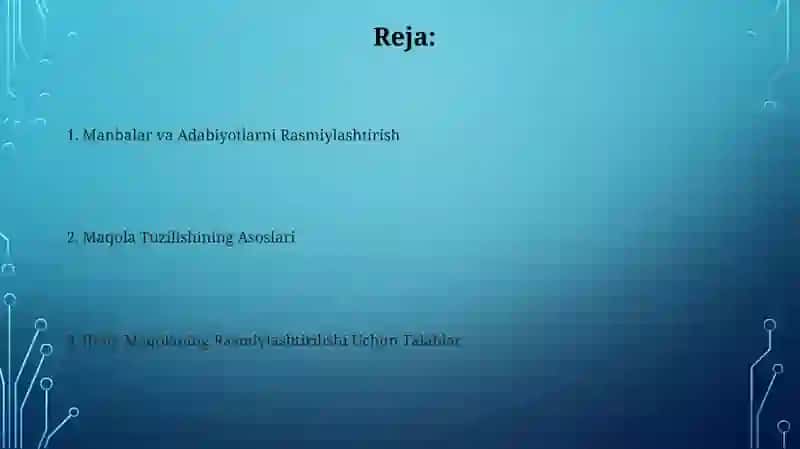 Ilmiy maqolani rasmiylashtirishga doir talablar 2