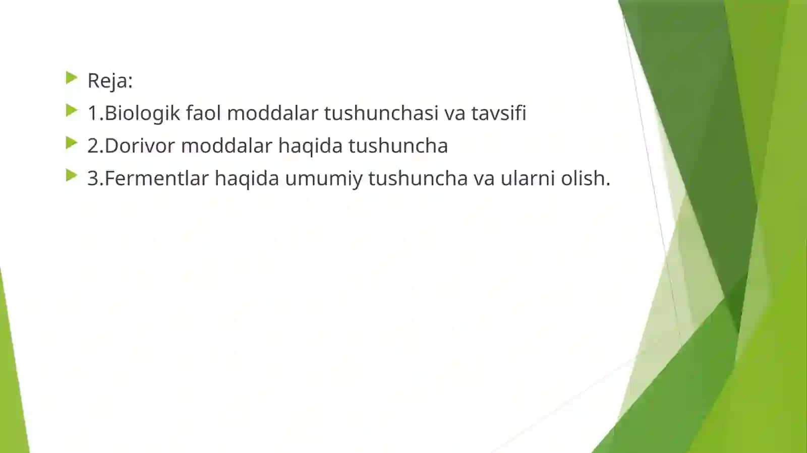 Biologik faol vadorlari vormodlari biotexnologiyasi 2