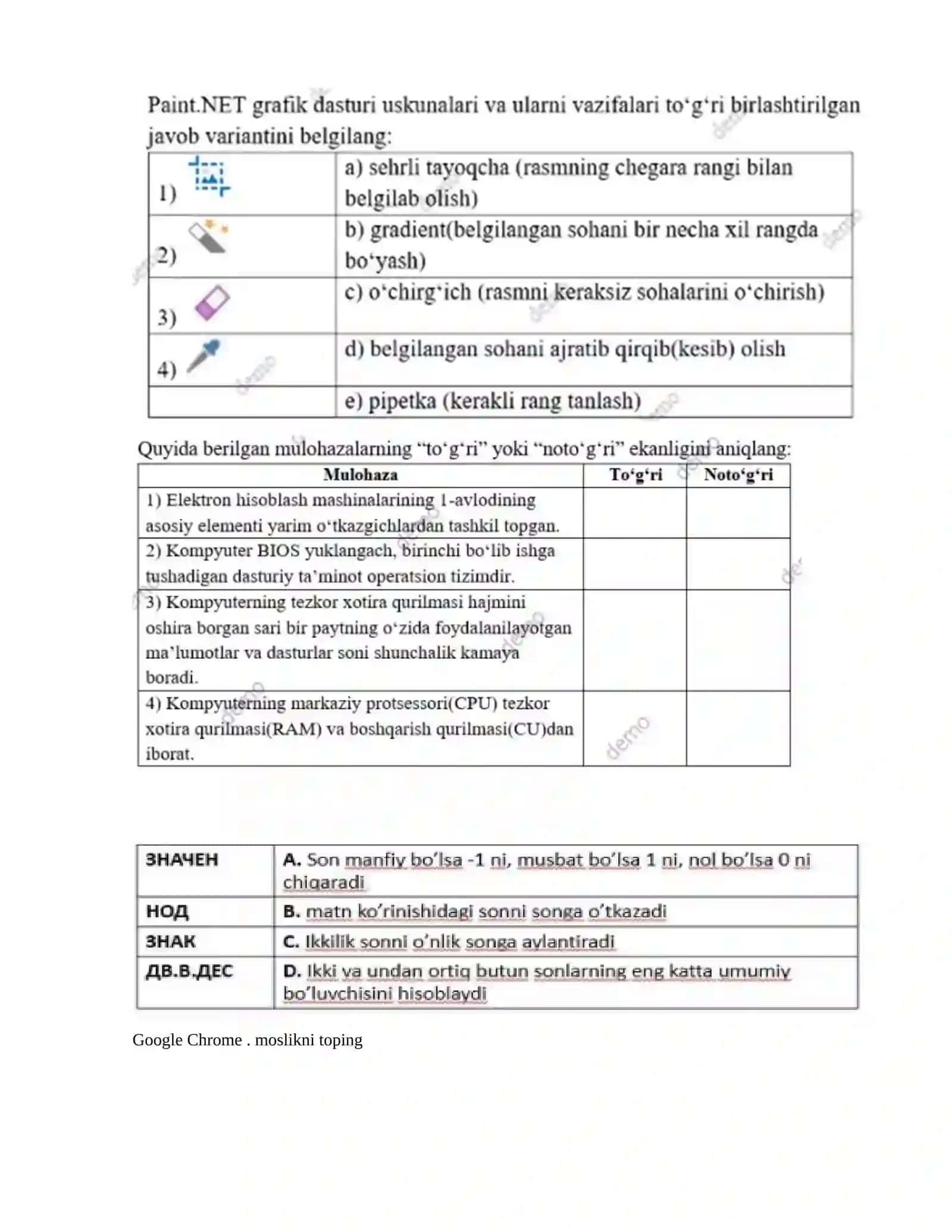 Adobe photoshop dasturida uskunalar va unga biriktirilgan ishga tushurish klavishlari qaysi qatorda to’g’ri berilgan 2