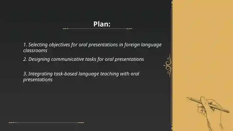 Oral presentation methods for teaching a foreign language 2