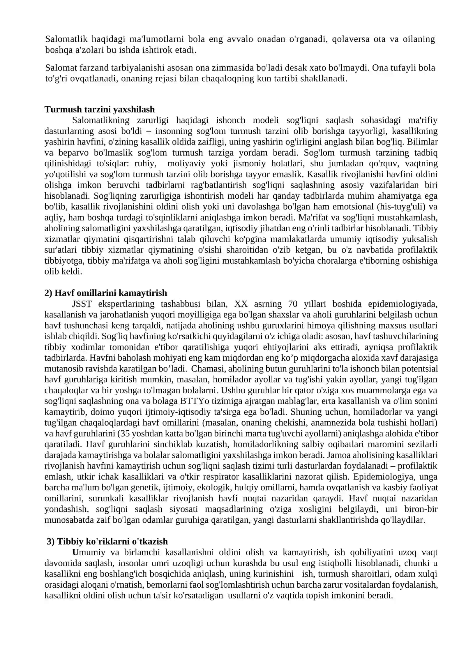 Salomatlik miqdorini aniqlashda personal karta to’ldirish 2