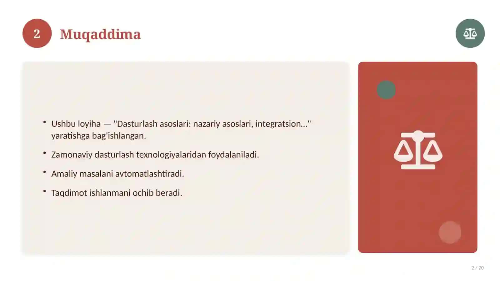 Dasturlash asoslari: nazariy asoslari, integratsion yondashuvda (Referat) 2