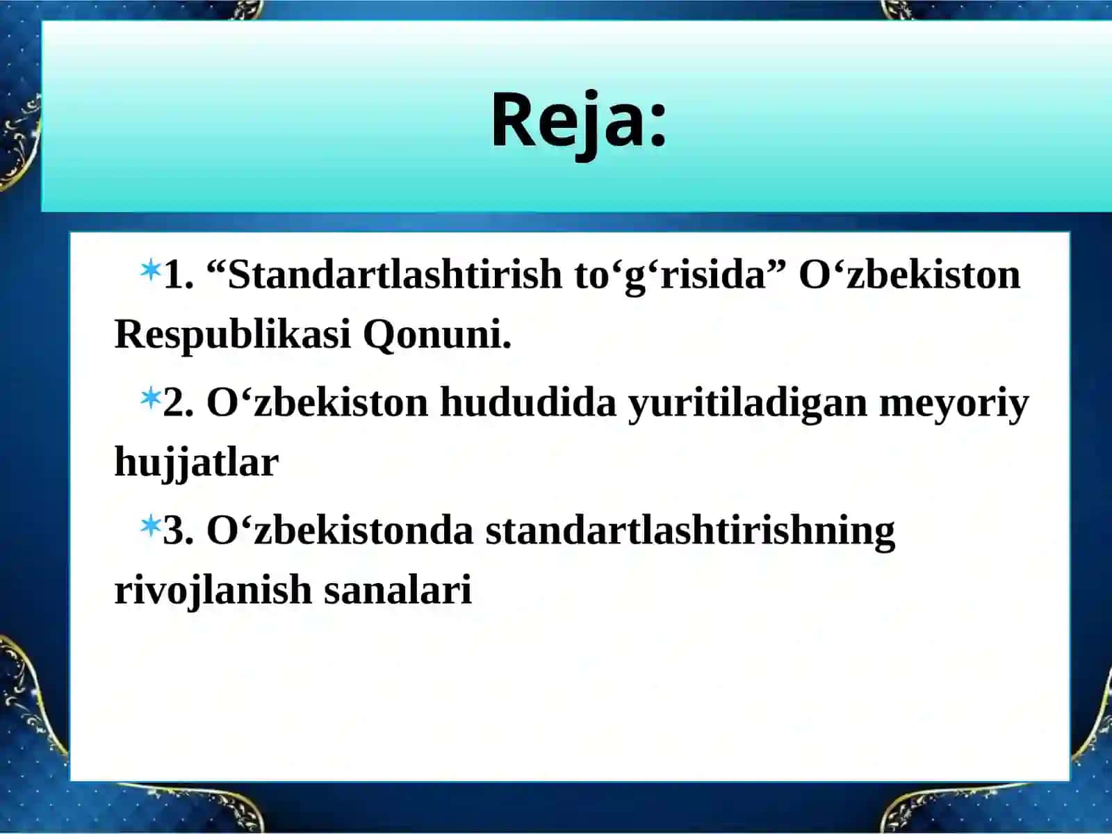 Standartlashtirish Toʻgʻrisida Qonuni 2