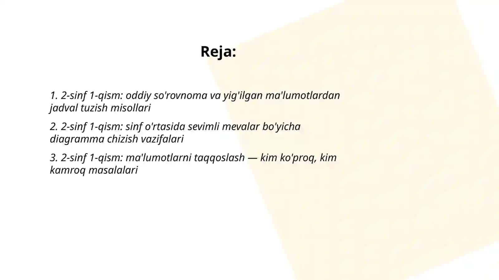 Xalqaro baxolash: Egma xalqaro baholash dasturida malumotlar va noaniqlilik mazmun sohasiga oid topshiriqlar 2