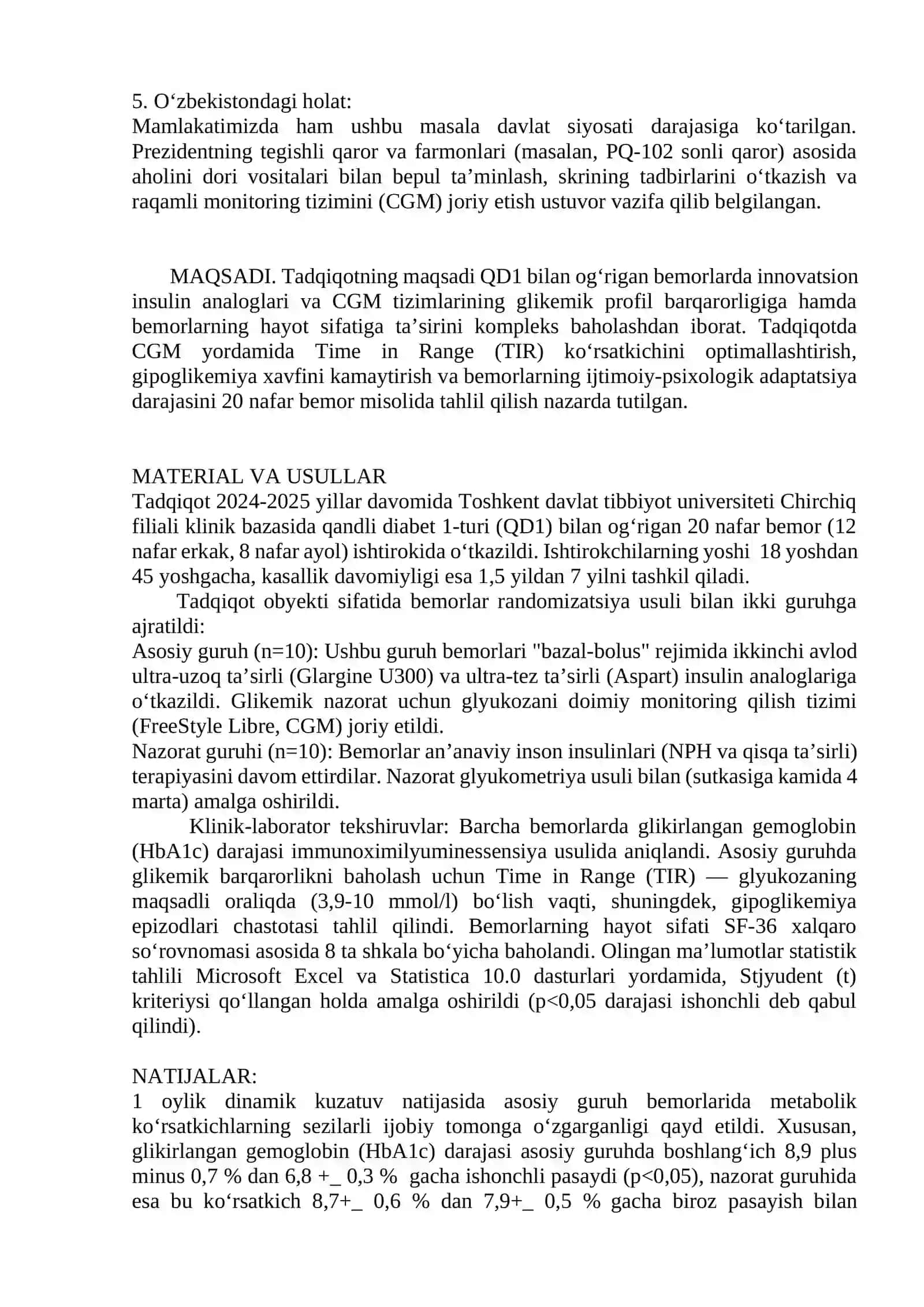 QANDLI DIABET TERAPIYASINING ZAMONAVIY PARADIGMASI: INSULIN ANALOGLARI VA RAQAMLI MONITORING INTEGRATSIYASI 2