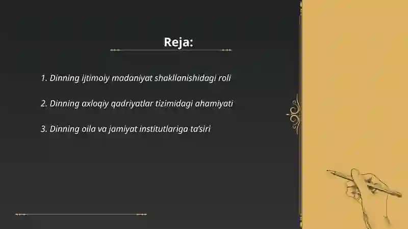 Dinning ijtimoiy madaniyat hodisa sifatidagi ahamiyati 2