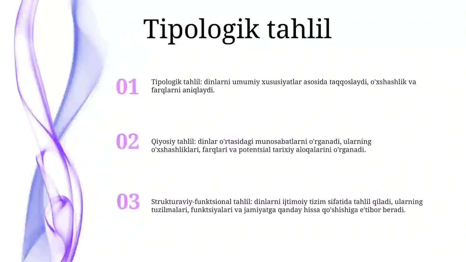 Dinlarni Tadqiq Etish Metodologiyasi: Tipologik, Qiyosiy, Tarkibiy-Funksional, Genetik Tahlil.QiyosiyDinshunoslikning 2