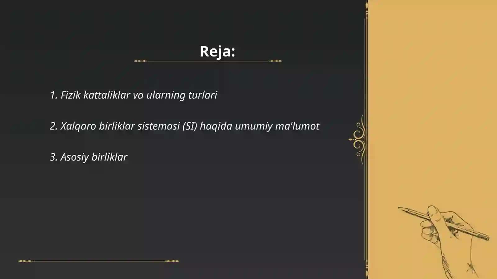 Fizik kattaliklar va Xalqaro birliklar sistemasi 2