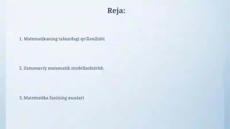 Matematika fanining asoslari 2