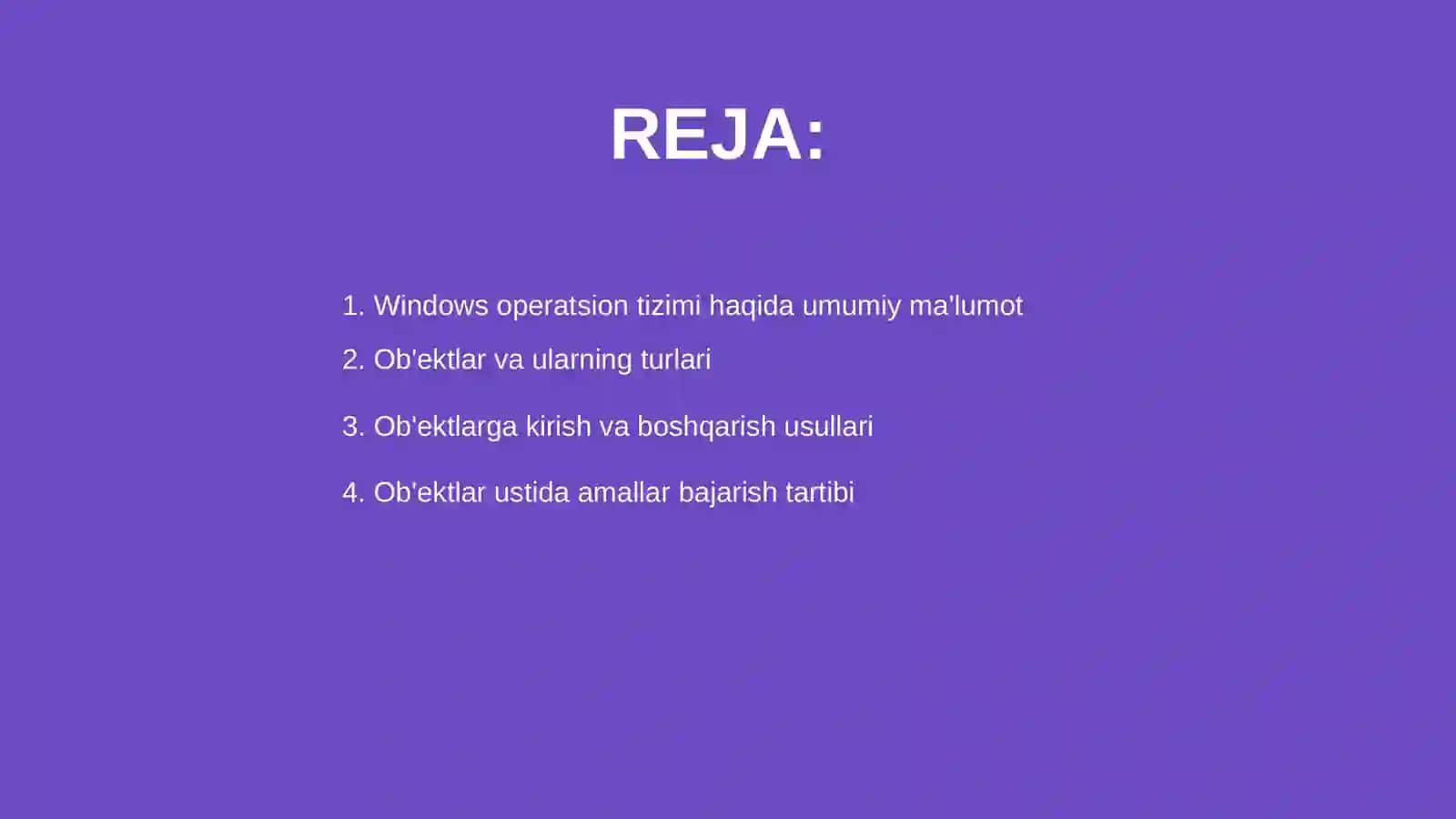 Windows operatsion tizimida ob'ektlar ustida amallar bajarish 2