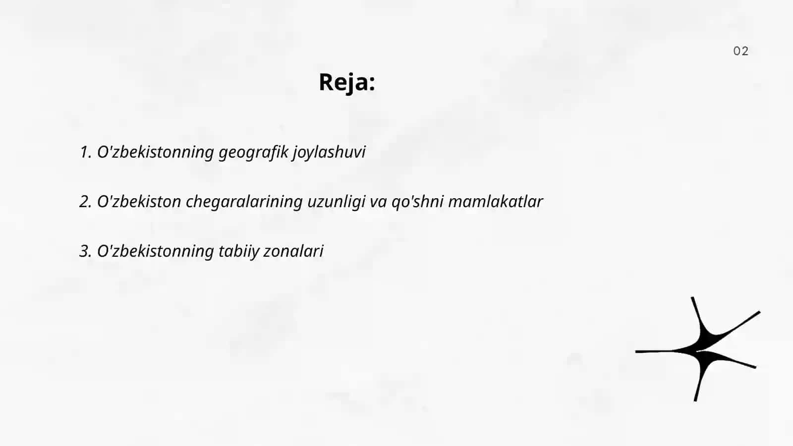 O'zbekistonning geografik o'rni chegaralari va tabiatining o'ziga xos xususiyatlari 2