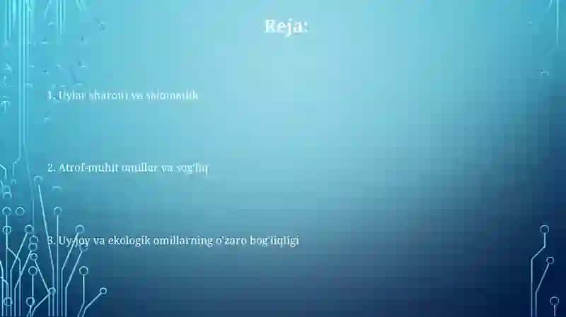 Aholi Yashaydigan Joylarda Uy-Joy Sharoit Va Atrof Muhit Omillarining Aholi SogʻLigigaTaʼSiri 2
