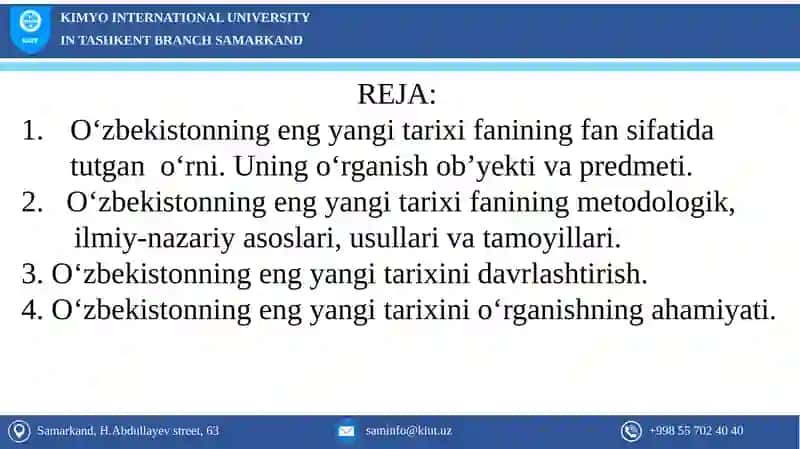 O‘ZBEKISTONNING ENG YANGI TARIXI 2
