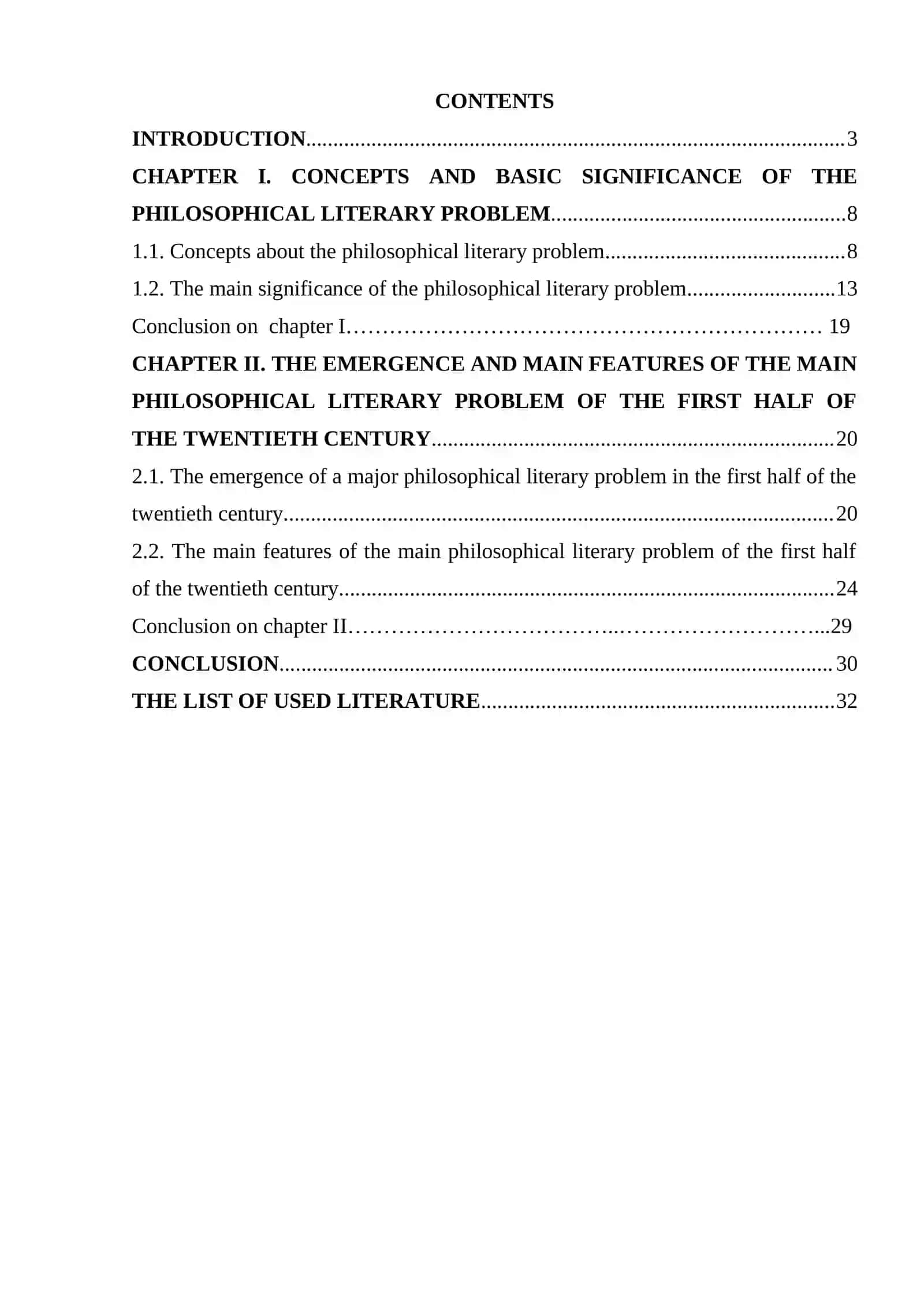Course work: The Main Philosophical Literary Problem in the First Half of the Twentieth Century 2
