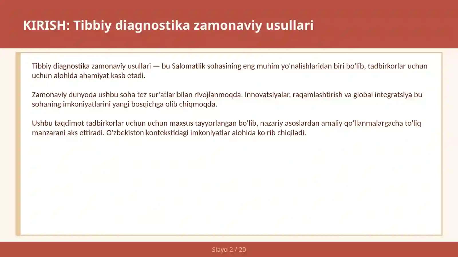 Tibbiy Diagnostika Zamonaviy Usullari 2