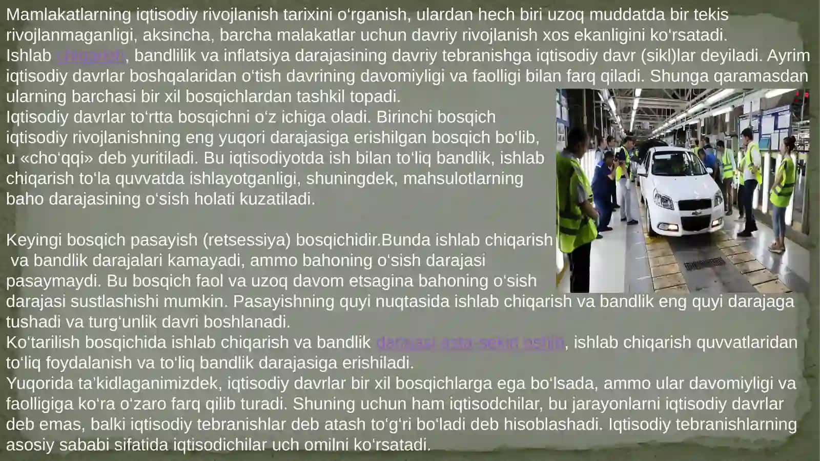 Iqtisodiy tebranishlar ishsizlik 2