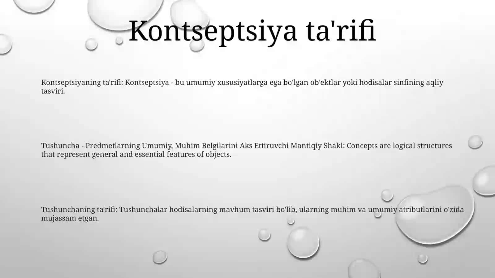 Tushuncha - Predmetlarning Umumiy, Muhim Belgilarini Aks Ettiruvchi Mantiqiy Shakl 2