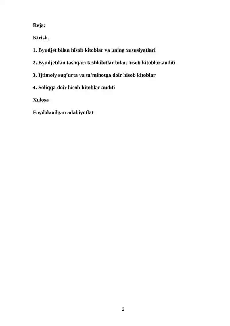Byudjet bilan hisob kitoblar auditi 2