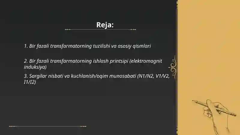 Bir fazali transfarmator 2