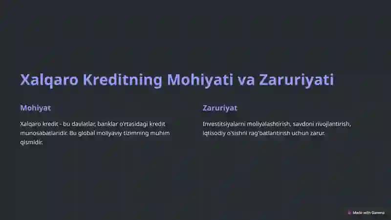 Xalqaro Kredit Tushunchasi 2