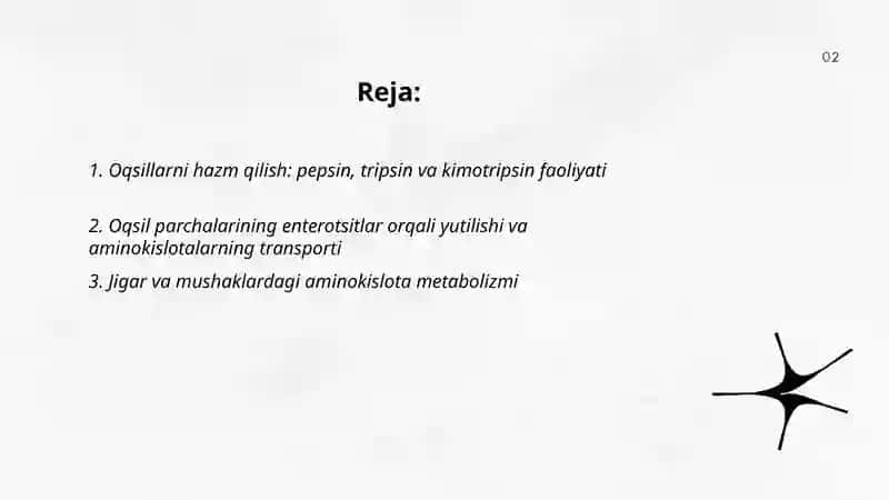 Odam organizmida oqsillarning biokimyoviy oʻzgarishi 2