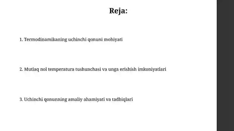 Termodinamikaning 3-qonuni, absolyutnol harorat 2