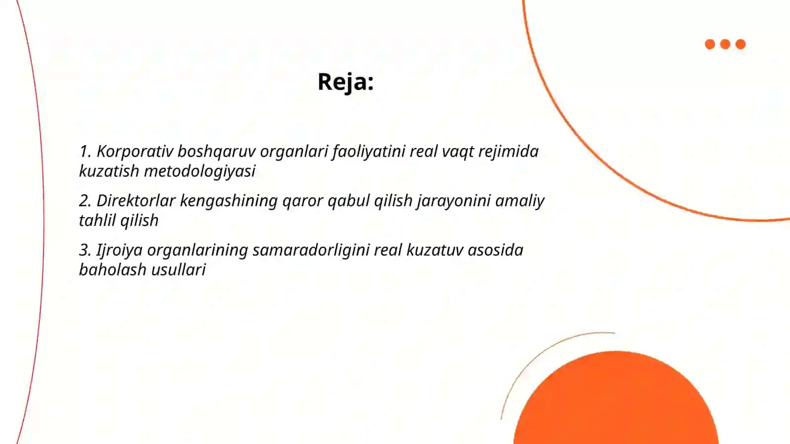 Korporativ tuzilmalarda organlar faoliyatining real kuzatuvi asosida amaliy tahlil tayyorlash 2