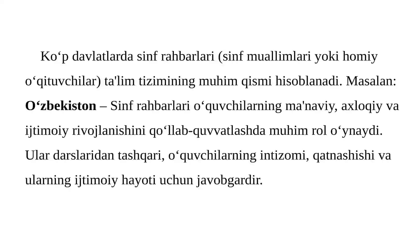 Rivojlangan davlatlar ta’lim tizimida sinf rahbari faoliyati 2