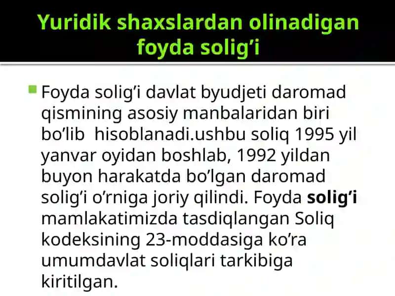 Foyda Solig'i 2