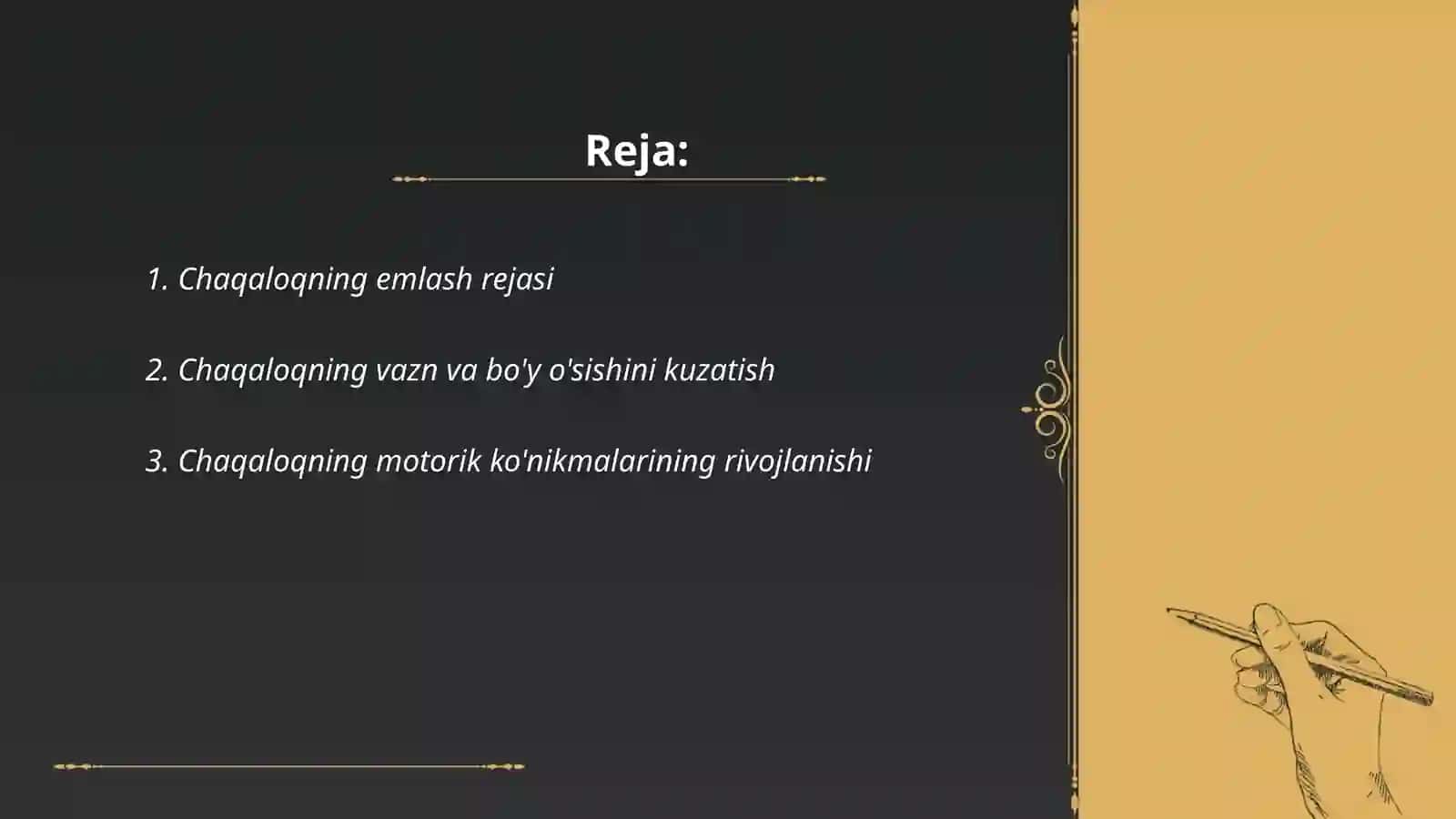 Chaqaloqlik davrida jismoniy rivojlanish 2